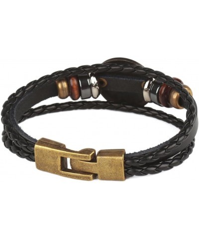 Punk Alloy Leather Bracelet For Constellation Braided Rope Bracelet Bangle Gemini $7.64 Bracelets