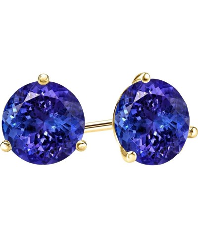 1/2-10 Carat Total Weight Tanzanite Stud Earrings 3 Prong Push Back Yellow Gold 0.5 carats $134.20 Earrings