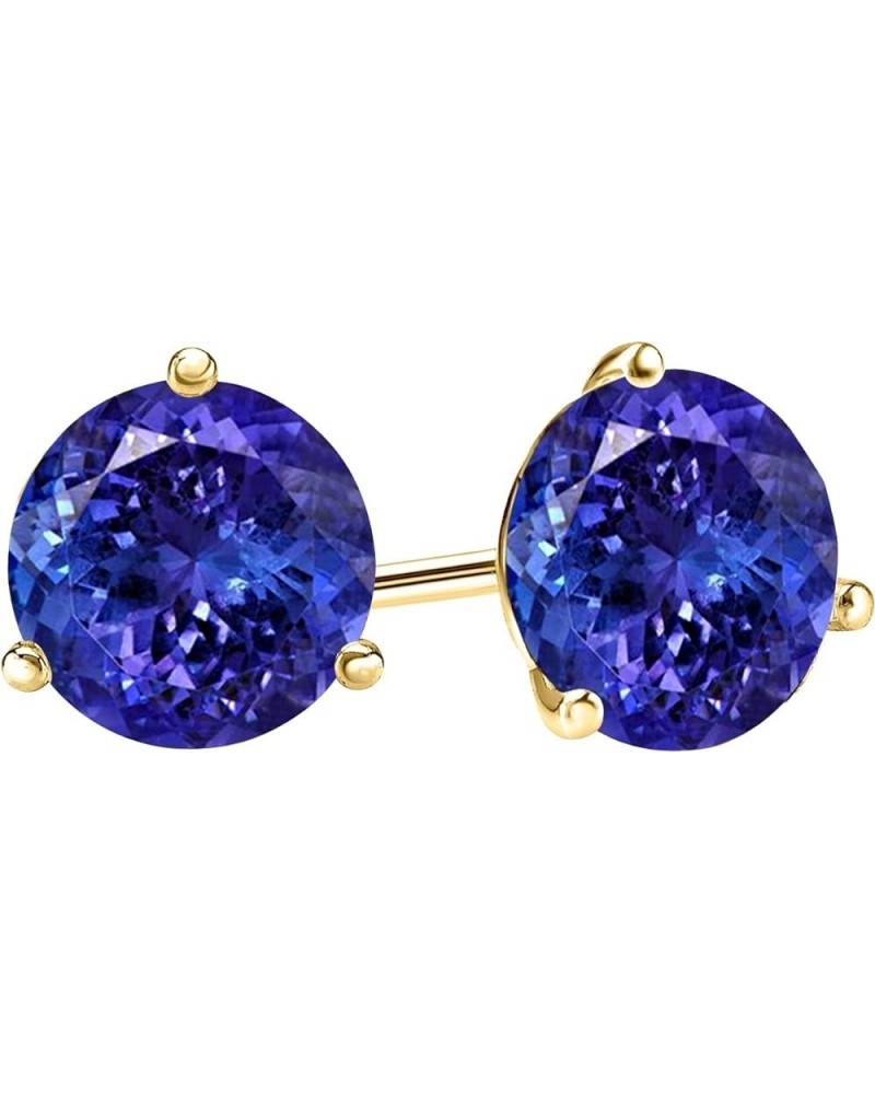 1/2-10 Carat Total Weight Tanzanite Stud Earrings 3 Prong Push Back Yellow Gold 0.5 carats $134.20 Earrings