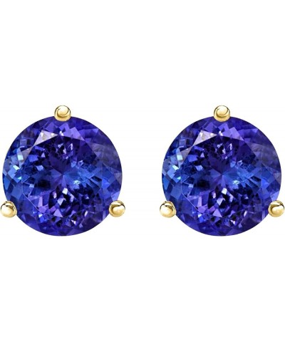 1/2-10 Carat Total Weight Tanzanite Stud Earrings 3 Prong Push Back Yellow Gold 0.5 carats $134.20 Earrings