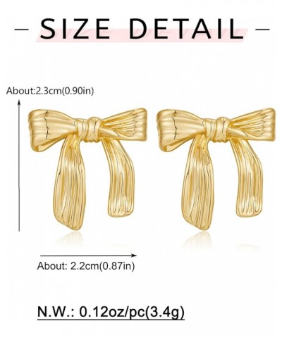 Gold Bow Earrings for Women Trendy Ribbon Bow Tie Earrings Cute Bowknot Drop Earrings Statement Gold Earrings Jewelry Gifts G...