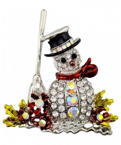 Snowman Austrian Crystal Brooch Pin Costume Jewelry crystal snowman Silver tone $9.17 Brooches & Pins