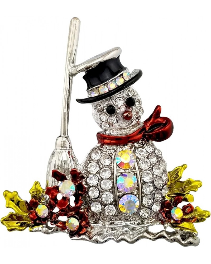 Snowman Austrian Crystal Brooch Pin Costume Jewelry crystal snowman Silver tone $9.17 Brooches & Pins