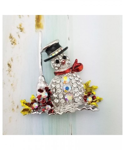 Snowman Austrian Crystal Brooch Pin Costume Jewelry crystal snowman Silver tone $9.17 Brooches & Pins