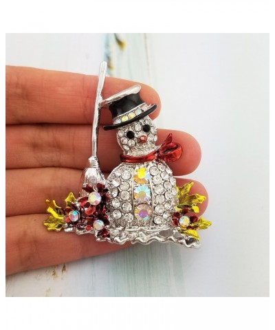 Snowman Austrian Crystal Brooch Pin Costume Jewelry crystal snowman Silver tone $9.17 Brooches & Pins