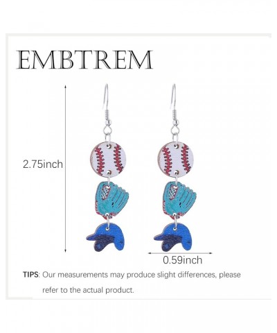 Baseball Earrings for Women Sports Earrings 3D Baseball Dangle Earrings Football Earrings Soccer Earrings Games Day Dangle Ea...