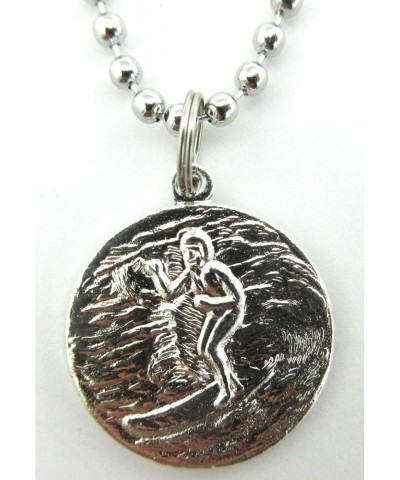 ZCYINGQ St. Christopher Surf Medal Necklace Pendant, Protector of Travel pr/wh Purple White Small c $13.17 Necklaces