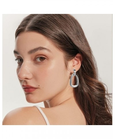 Matte Gold Silver Large Clip On Earrings for Women Statement Earrings clip f $9.51 Earrings