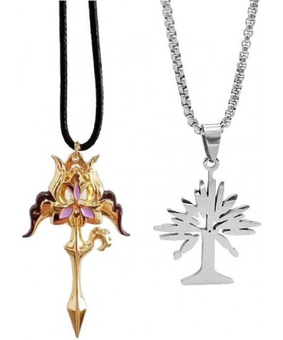 2Pcs Honkai Star Rail Luocha Necklace, Anime Luocha Cosplay Pendant $10.06 Necklaces