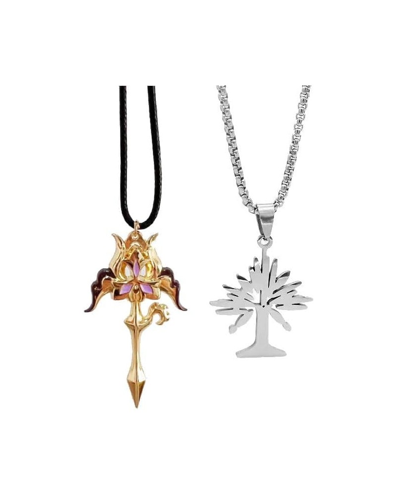 2Pcs Honkai Star Rail Luocha Necklace, Anime Luocha Cosplay Pendant $10.06 Necklaces