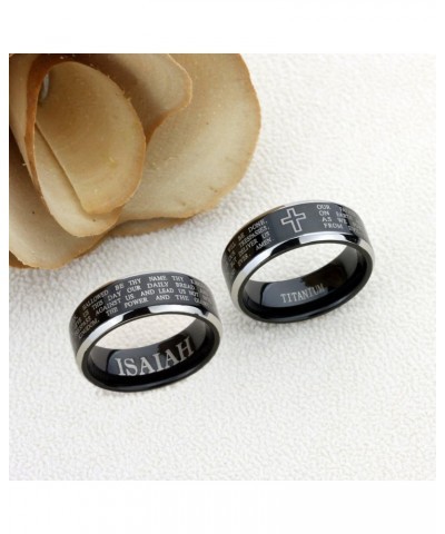 Free Engraving Personalized Titanium Comfort Fit Wedding Band Ring 8mm Lord's Prayer Cross Praying Ring $14.28 Bracelets