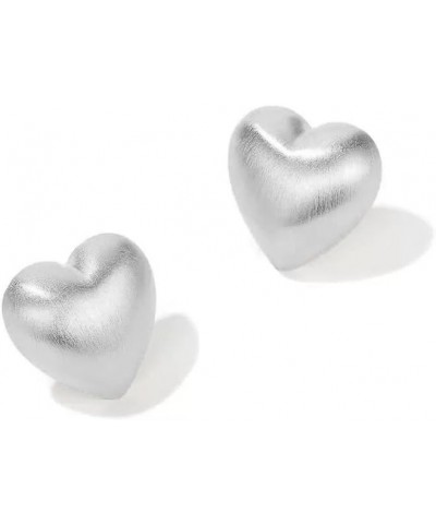 Heart Shaped Half Ball Dome Stud Earrings 925 Sterling Silver Post Pin for Women Girls Hypoallergenic Nickel Minimalist Fashi...