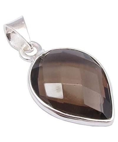 13 x 18 mm Smoky Quartz tcw 11.5 Pendant 1.2" 925 Solid Silver Fashion Gift $8.60 Pendants