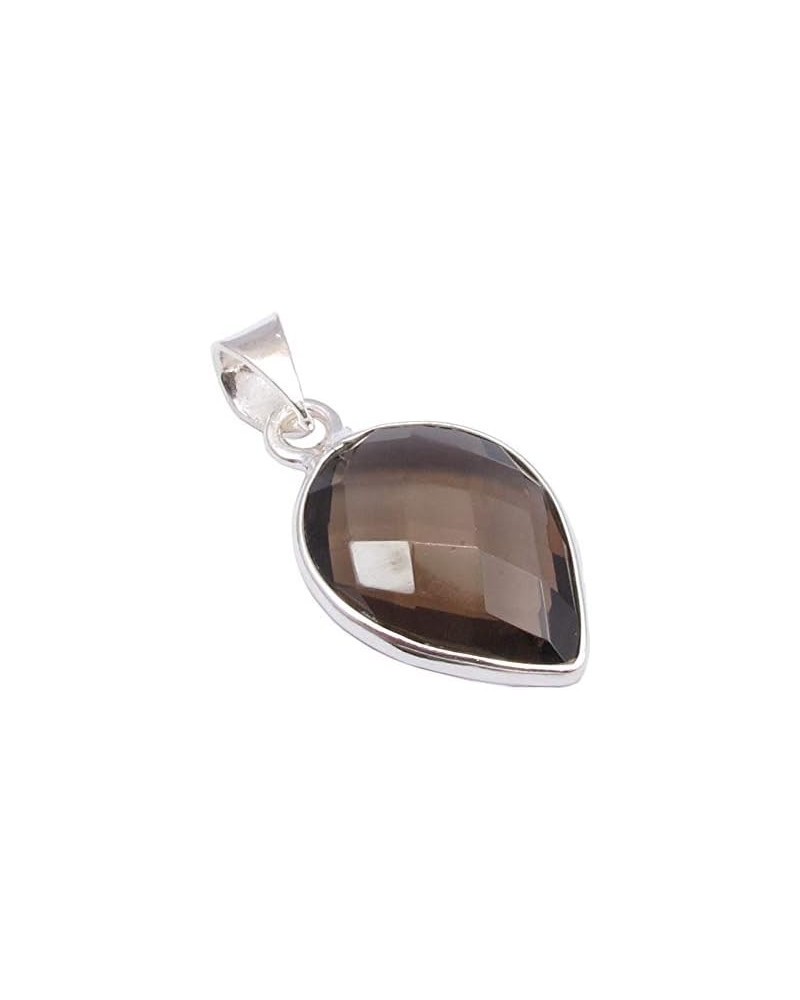 13 x 18 mm Smoky Quartz tcw 11.5 Pendant 1.2" 925 Solid Silver Fashion Gift $8.60 Pendants