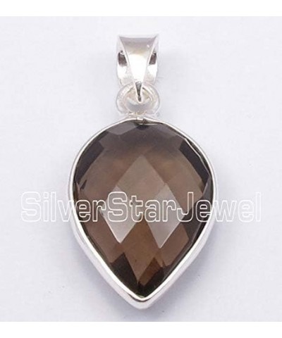 13 x 18 mm Smoky Quartz tcw 11.5 Pendant 1.2" 925 Solid Silver Fashion Gift $8.60 Pendants