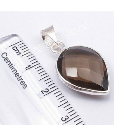 13 x 18 mm Smoky Quartz tcw 11.5 Pendant 1.2" 925 Solid Silver Fashion Gift $8.60 Pendants