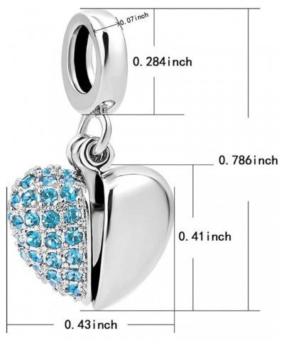 Grandma Heart I Love You Birthstone Dangle Charms for Bracelets Necklace Birthday Gift for Women Girls blue $8.09 Bracelets