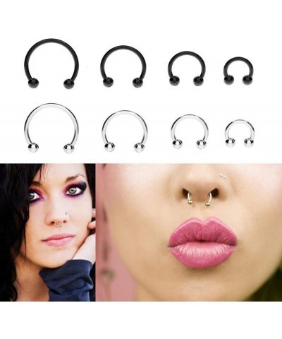 body piercing jewelry,10Pcs Stainless Steel Horseshoe Bar Lip Nose Ear Ring Stud Body Piercing Set Perfect a Jewelry Gift Nos...