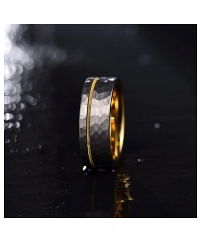 Tungsten Wedding Band,Guitar String or Wood/Opal Inlay for Men's and Women's Wedding Ring Rose Gold/Gold/Black/Silver 4mm 8mm...