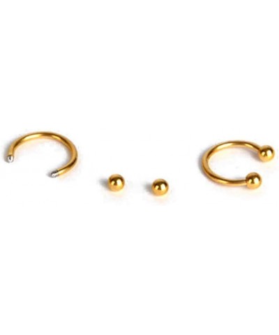 body piercing jewelry,10Pcs Stainless Steel Horseshoe Bar Lip Nose Ear Ring Stud Body Piercing Set Perfect a Jewelry Gift Nos...