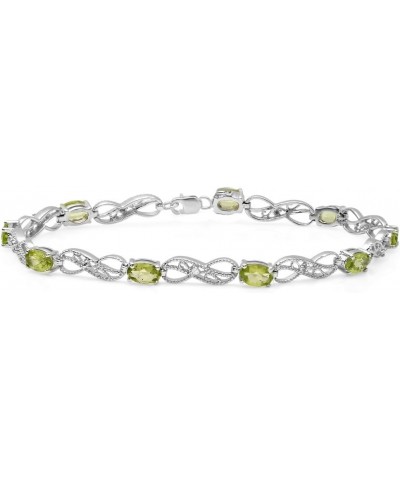 Ladies Infinity Link Tennis Bracelet, Sterling Silver Peridot $78.80 Bracelets