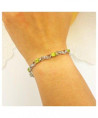 Ladies Infinity Link Tennis Bracelet, Sterling Silver Peridot $78.80 Bracelets