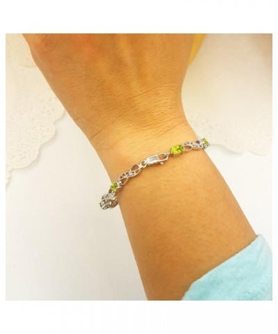 Ladies Infinity Link Tennis Bracelet, Sterling Silver Peridot $78.80 Bracelets