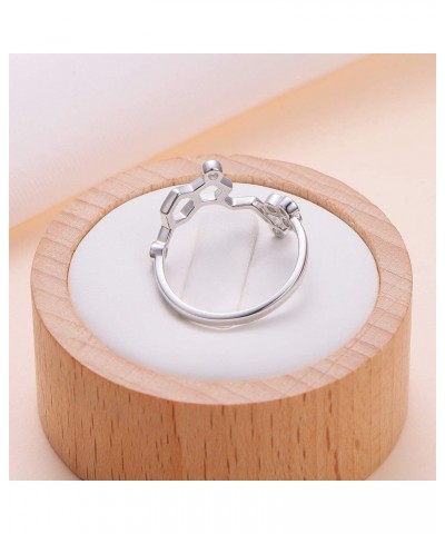 925 Sterling Silver Serotonin Ring Molecule Adjustable Stacking Chemistry Jewelry Gift for Women Adults Science Lovers $11.18...