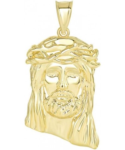 Religious Jewelry Iced Out Jesus Christ Face Charm Pendant, 1.20 Yellow Gold 14K $13.74 Pendants