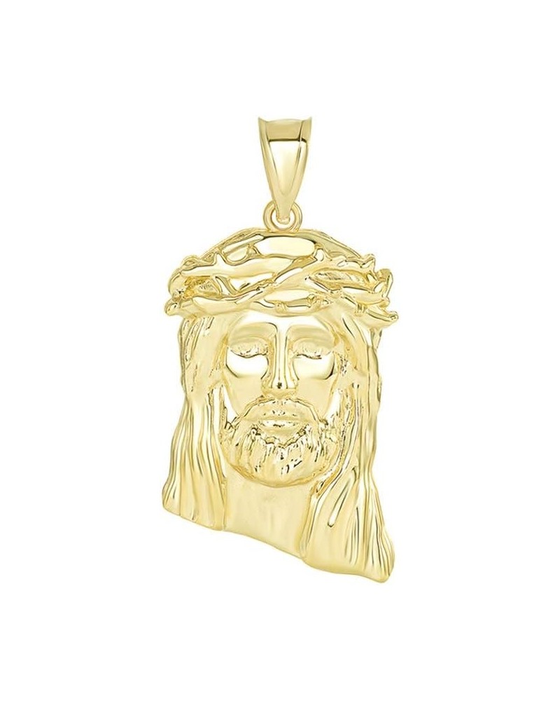 Religious Jewelry Iced Out Jesus Christ Face Charm Pendant, 1.20 Yellow Gold 14K $13.74 Pendants