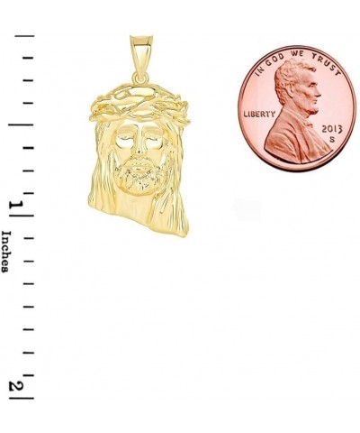 Religious Jewelry Iced Out Jesus Christ Face Charm Pendant, 1.20 Yellow Gold 14K $13.74 Pendants