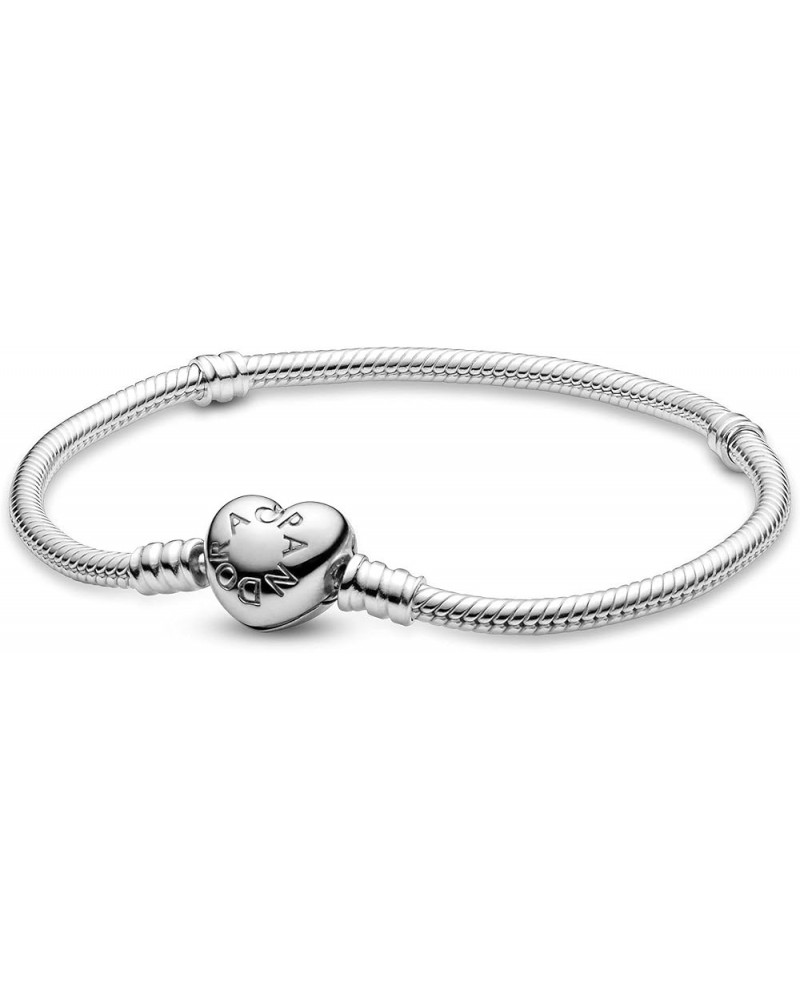 Moments Heart Clasp Snake Chain Bracelet Silver 16 Centimeters $54.69 Bracelets