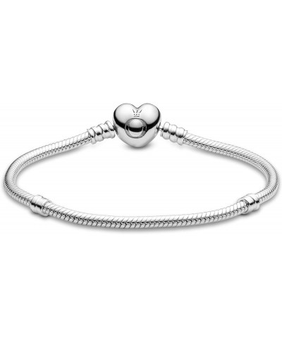 Moments Heart Clasp Snake Chain Bracelet Silver 16 Centimeters $54.69 Bracelets