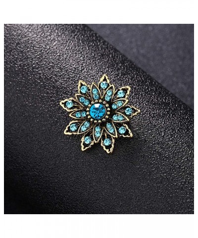 Vintage Women's Austrian Crystal Wedding Flower Shape Brooches, 4 Pcs Elegant Brooch Pins Rhinestone Enamel Shawl Clip for Wo...