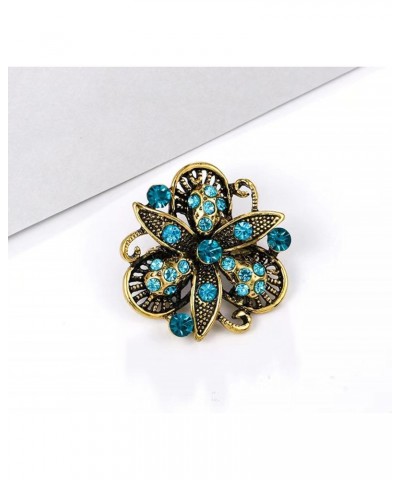 Vintage Women's Austrian Crystal Wedding Flower Shape Brooches, 4 Pcs Elegant Brooch Pins Rhinestone Enamel Shawl Clip for Wo...