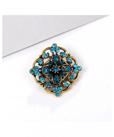 Vintage Women's Austrian Crystal Wedding Flower Shape Brooches, 4 Pcs Elegant Brooch Pins Rhinestone Enamel Shawl Clip for Wo...