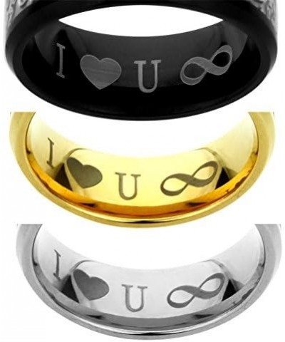 Free Engraving Personalized Titanium Comfort Fit Wedding Band Ring 8mm Lord's Prayer Cross Praying Ring $14.28 Bracelets