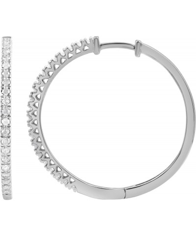 1/4 CT Sterling Silver Round-cut Diamond Hoop Earrings (J-K, I3) | Fashion Jewelry for Women| Gift Box Included (14K Yellow &...