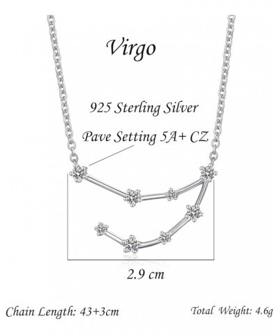 12 Constellation Necklace Astrology Horoscope Zodiac Necklace Sterling Silver Zodiac Sign CZ Constellation Necklace Cubic Zir...