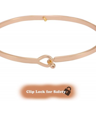 Crystal Initial Charm Bangle Bracelet with Lock for Tight Design S Gold $8.63 Bracelets