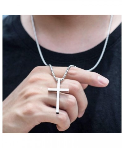 cross necklace for Mens and womens gold silver black stainless steel silver Cross Pendant Necklace Simple Cute Necklaces for ...