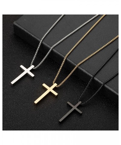 cross necklace for Mens and womens gold silver black stainless steel silver Cross Pendant Necklace Simple Cute Necklaces for ...