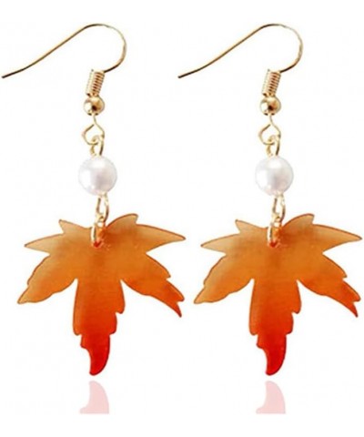 Red Maple Leaf Earrings,Thanksgiving Fall Earrings Long Tassels Rhinestone Maple Leaf Dangle Earrings Autumn Thanksgiving Jew...