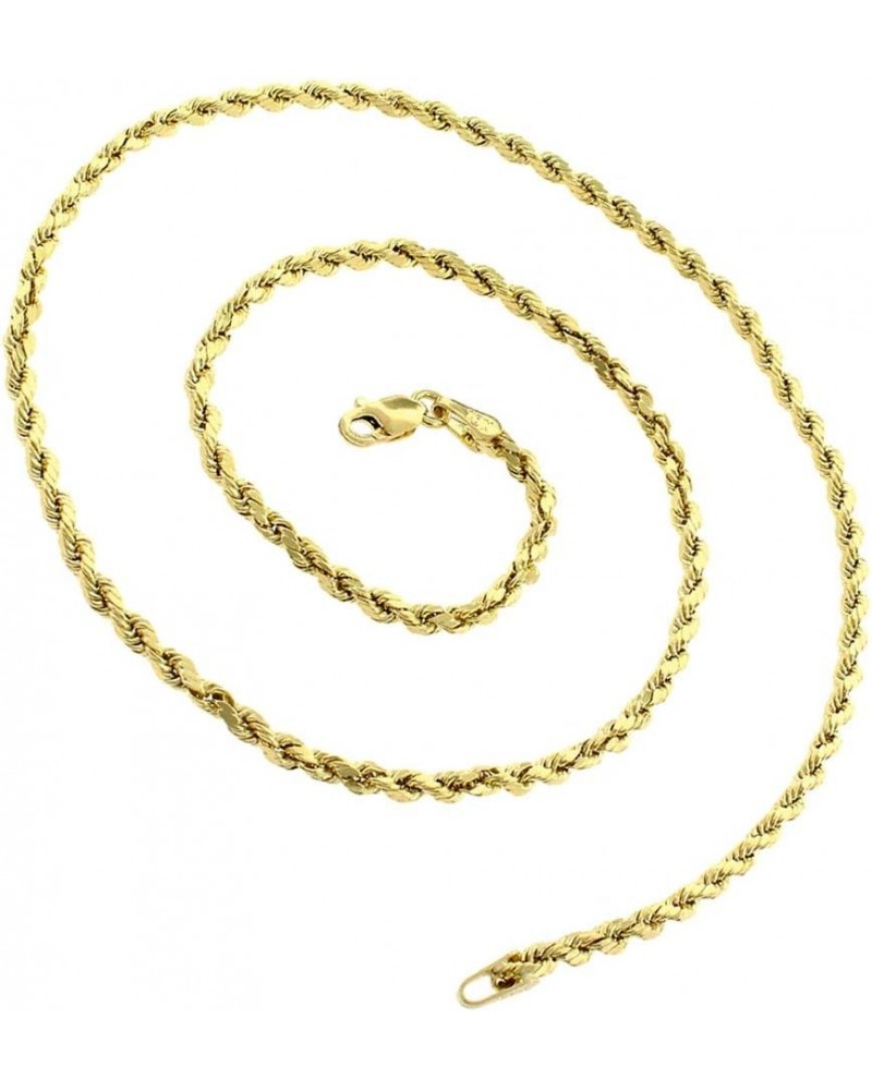 10K Yellow Gold 1.5mm - 5mm Solid Rope Diamond Cut Chain, FREE Microfiber Cloth, Link Necklace 2.5mm $510.26 Necklaces