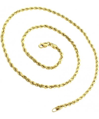 10K Yellow Gold 1.5mm - 5mm Solid Rope Diamond Cut Chain, FREE Microfiber Cloth, Link Necklace 2.5mm $510.26 Necklaces