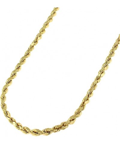 10K Yellow Gold 1.5mm - 5mm Solid Rope Diamond Cut Chain, FREE Microfiber Cloth, Link Necklace 2.5mm $510.26 Necklaces