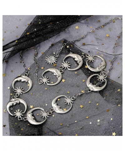 Moon Star Waist Chain Belt for Women Metal Gold Silver Body Belly Chain Waist Jewelry Body Accessories for Women A:Silver 43....