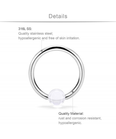 6 Pairs 16G Stainless Steel Captive Bead Ring Nipple Rings Hoop Cartilage Earrings Nipplerings Piercing Jewelry For Women Men...