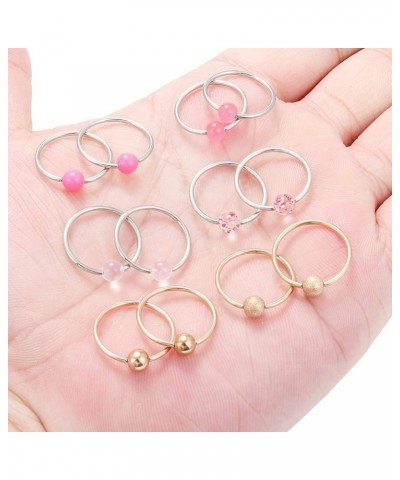 6 Pairs 16G Stainless Steel Captive Bead Ring Nipple Rings Hoop Cartilage Earrings Nipplerings Piercing Jewelry For Women Men...