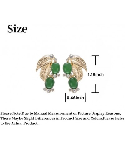 Non Pierced Ear Clips Clip On Earrings For Women Girls Green Leafs Earrings Clip On $8.82 Earrings